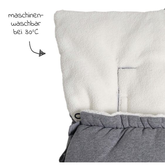 Kaiser Fleece-Fußsack Jersey Hood für Babyschalen und Babywannen - Dark Grey