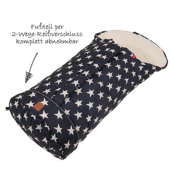Kaiser Fleece-Fußsack Jooy - Star Print - Navy