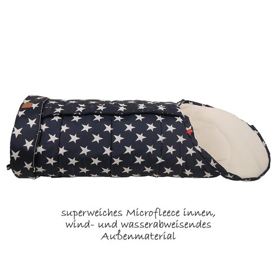 Kaiser Fleece-Fußsack Jooy - Star Print - Navy