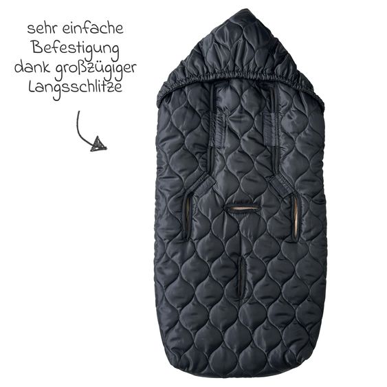 Kaiser Fleece footmuff Recy XL made from 100% recycled polyester for baby carriages & baby carriages - Black Light Brown