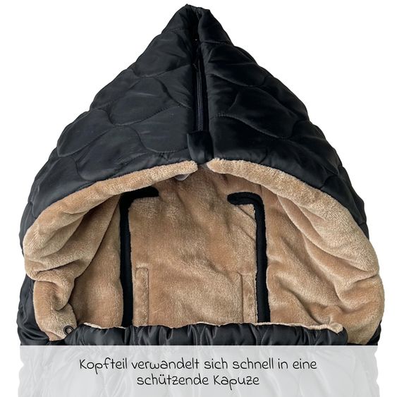 Kaiser Fleece-Fußsack Recy XL aus 100% recyceltes Polyester für Kinderwagen & Buggy - Black Light Brown