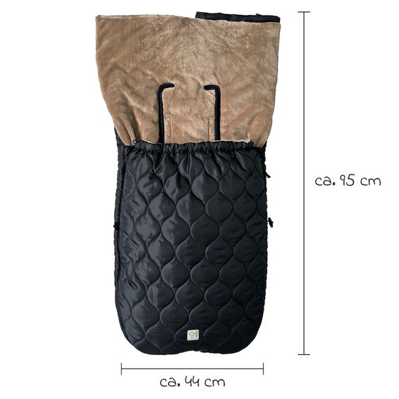 Kaiser Fleece footmuff Recy XL made from 100% recycled polyester for baby carriages & baby carriages - Black Light Brown