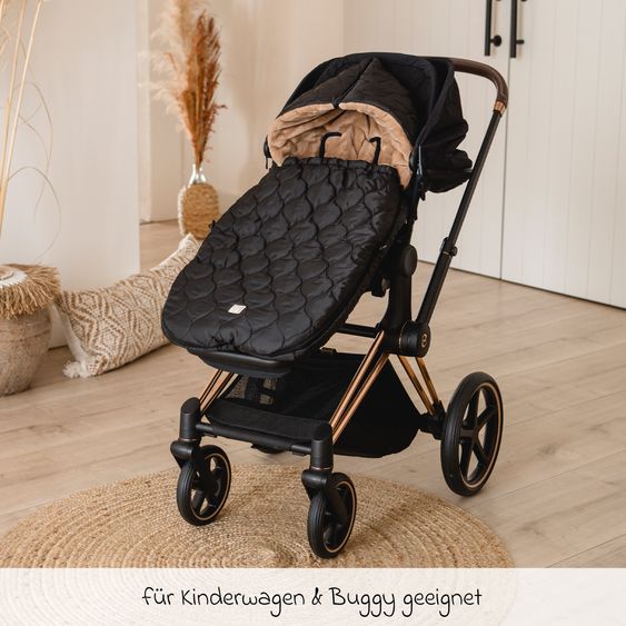 Kaiser Fleece footmuff Recy XL made from 100% recycled polyester for baby carriages & baby carriages - Black Light Brown