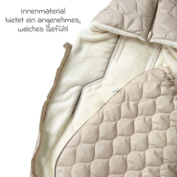 Kaiser Fleece footmuff Recy XL made from 100% recycled polyester for baby carriages & pushchairs - Sand Cream