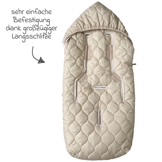 Kaiser Fleece footmuff Recy XL made from 100% recycled polyester for baby carriages & pushchairs - Sand Cream