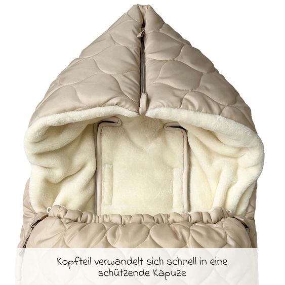 Kaiser Fleece-Fußsack Recy XL aus 100% recyceltes Polyester für Kinderwagen & Buggy - Sand Cream