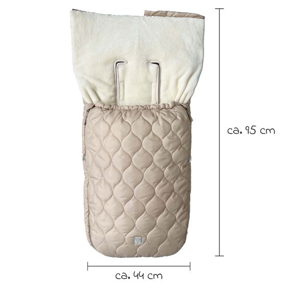 Kaiser Fleece footmuff Recy XL made from 100% recycled polyester for baby carriages & pushchairs - Sand Cream