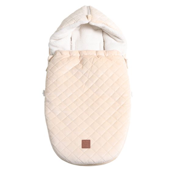 Kaiser Fleece-Fußsack Velvet Hoody für Babyschale und Babywanne - Beige