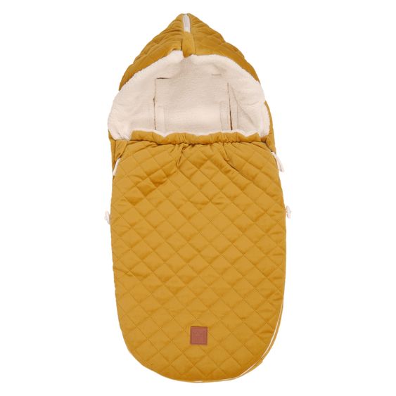 Kaiser Velvet Hoody fleece footmuff for infant car seat and carrycot - Mustard