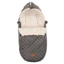 Fleece footmuff Velvet Hoody for infant carrier and bassinets - Grey