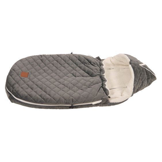 Kaiser Fleece footmuff Velvet Hoody for infant carrier and bassinets - Grey