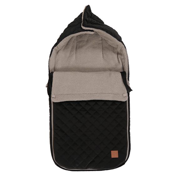 Kaiser Fleece-Fußsack Velvet Kiki - Black Light Grey