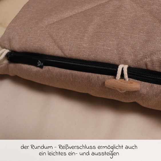 Kaiser Fleece-Fußsack XL Ears Wool Fütterung aus 100% Schafwolle für Kinderwagen und Buggy - Sand Melange