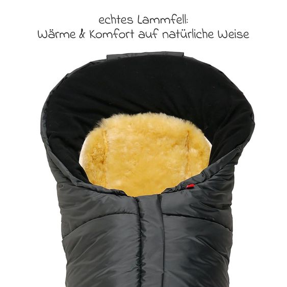 Kaiser Fußsack SHEEPY mit Lammfelleinlage für Kinderwagen und Buggy - Anthrazit