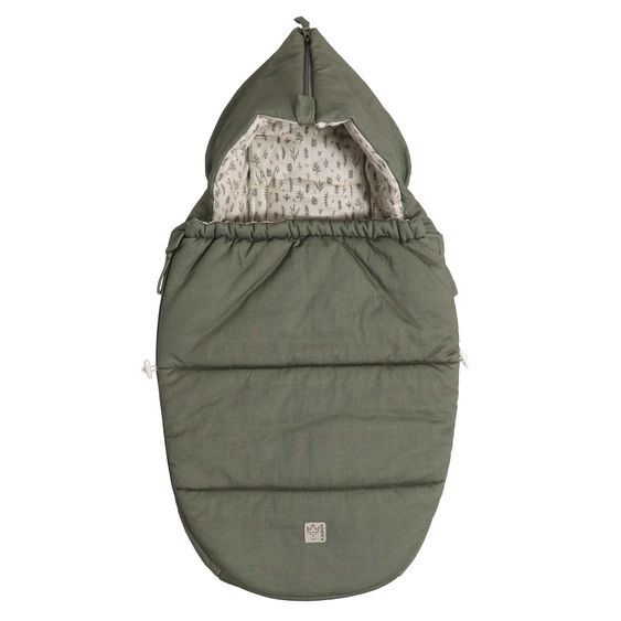 Kaiser Jersey-Fußsack Small Hooded für Babyschalen und Babywannen - Olive Green