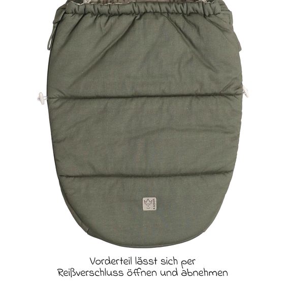 Kaiser Jersey-Fußsack Small Hooded für Babyschalen und Babywannen - Olive Green