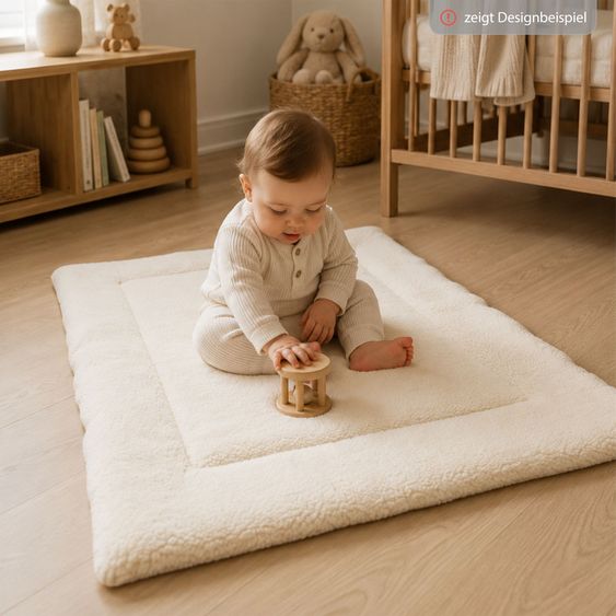 Kaiser Krabbeldecke Wool beidseitig verwendbar 120 x 120 cm - Weiß