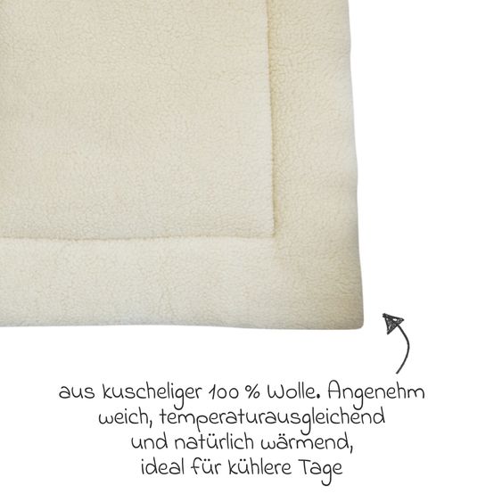 Kaiser Krabbeldecke Wool beidseitig verwendbar 80 x 100 cm - Weiß