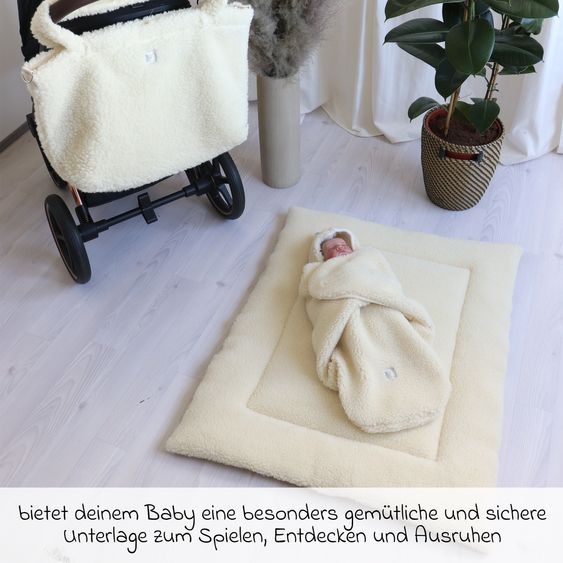 Kaiser Krabbeldecke Wool beidseitig verwendbar 80 x 100 cm - Weiß