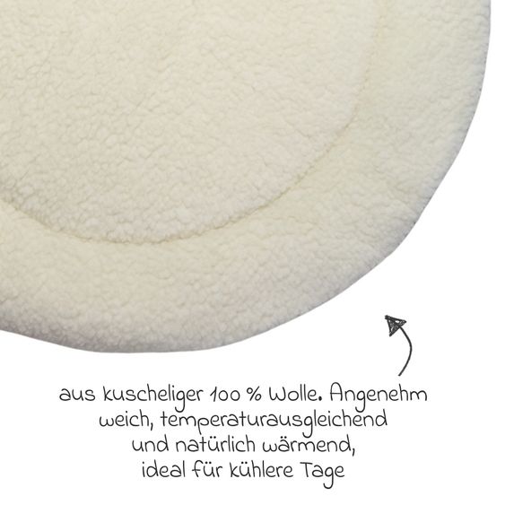 Kaiser Play Mat Wool reversible round 95 cm - White