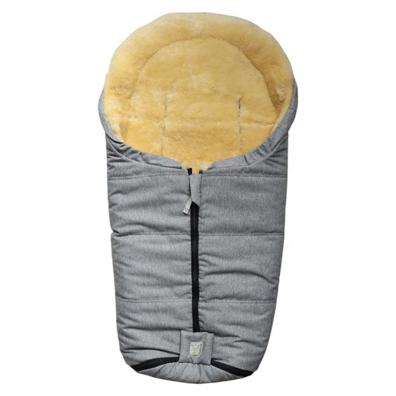 Kaiser Lammfell-Einschlag-Säckchen Naadja für Babyschalen & Babywannen - Light Grey Melange
