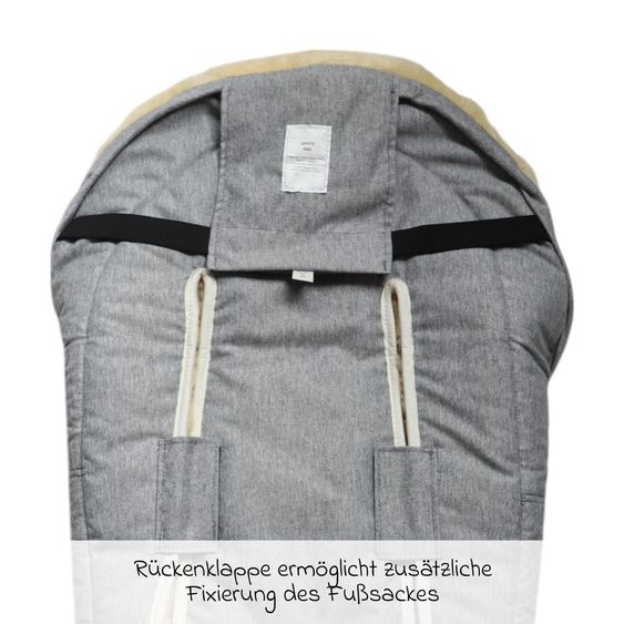 Kaiser Lammfell-Einschlag-Säckchen Naadja für Babyschalen & Babywannen - Light Grey Melange