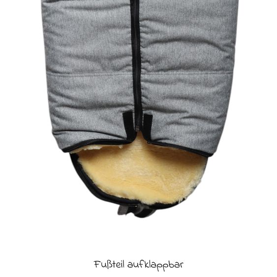 Kaiser Lammfell-Einschlag-Säckchen Naadja für Babyschalen & Babywannen - Light Grey Melange