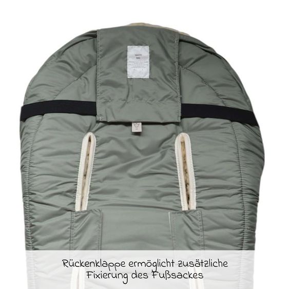 Kaiser Lammfell-Einschlag-Säckchen Naadja für Babyschalen & Babywannen - Salbei Green