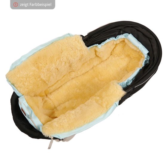 Kaiser Lammfell-Fußsack Channy für Babyschale und Babywanne - Denim Mint
