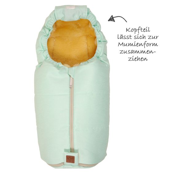 Kaiser Lammfell-Fußsack Channy für Babyschale und Babywanne - Denim Mint