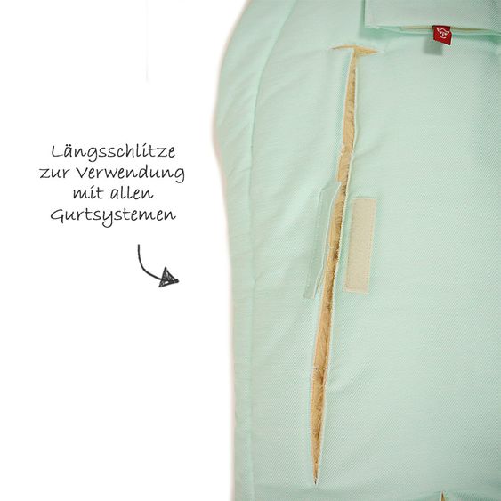 Kaiser Lammfell-Fußsack Channy für Babyschale und Babywanne - Denim Mint