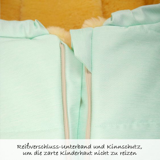 Kaiser Lammfell-Fußsack Channy für Babyschale und Babywanne - Denim Mint