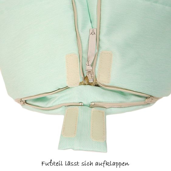 Kaiser Lammfell-Fußsack Channy für Babyschale und Babywanne - Denim Mint