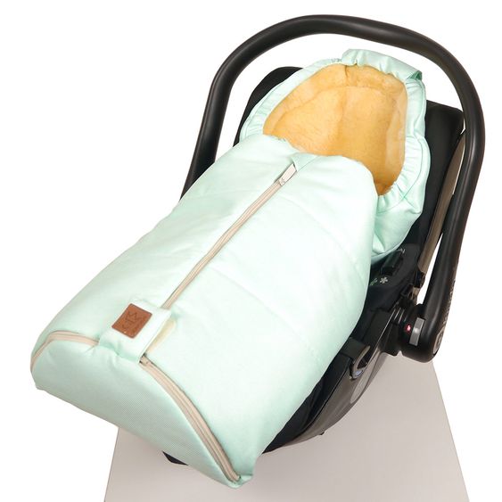 Kaiser Lammfell-Fußsack Channy für Babyschale und Babywanne - Denim Mint