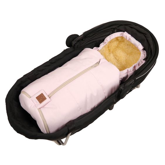 Kaiser Lammfell-Fußsack Channy für Babyschale und Babywanne - Denim Rose