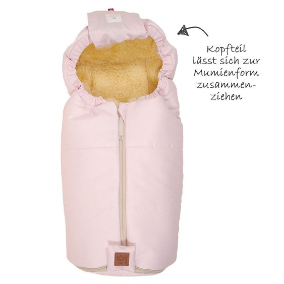 Kaiser Lammfell-Fußsack Channy für Babyschale und Babywanne - Denim Rose
