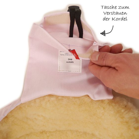 Kaiser Lammfell-Fußsack Channy für Babyschale und Babywanne - Denim Rose