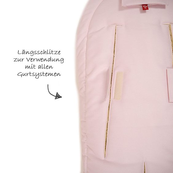 Kaiser Lammfell-Fußsack Channy für Babyschale und Babywanne - Denim Rose