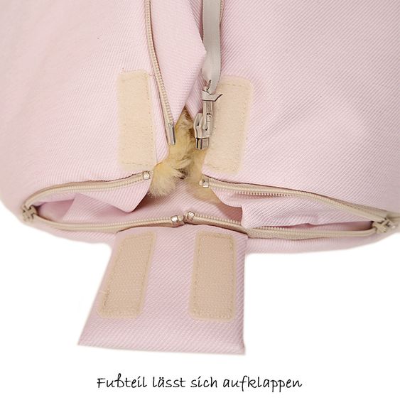 Kaiser Lammfell-Fußsack Channy für Babyschale und Babywanne - Denim Rose