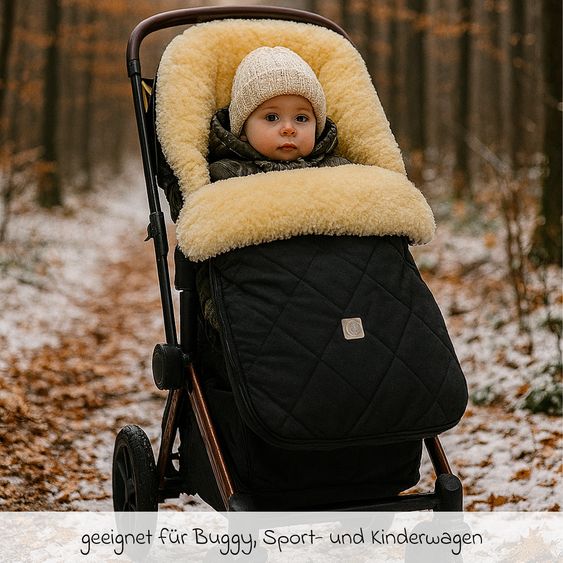 Kaiser Lammfell-Fußsack Coosy für Buggy, Sport- & Kinderwagen - Black