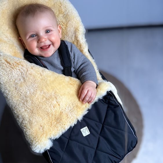 Kaiser Lammfell-Fußsack Coosy für Buggy, Sport- & Kinderwagen - Black
