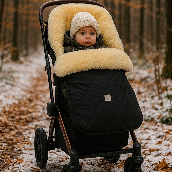 Kaiser Lammfell-Fußsack Coosy für Buggy, Sport- & Kinderwagen - Black