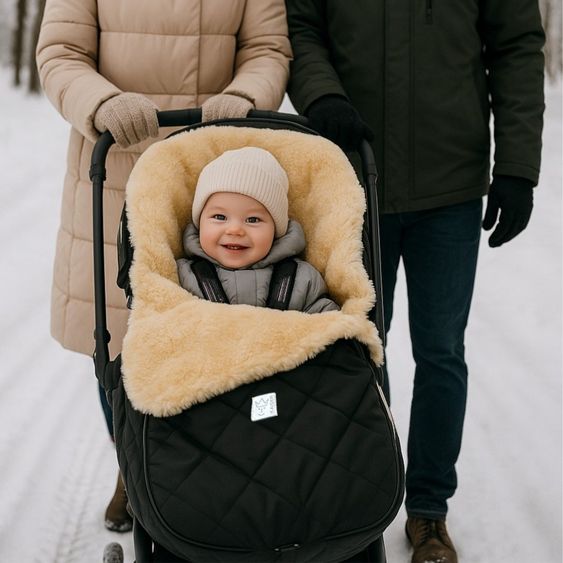 Kaiser Lammfell-Fußsack Coosy für Buggy, Sport- & Kinderwagen - Black