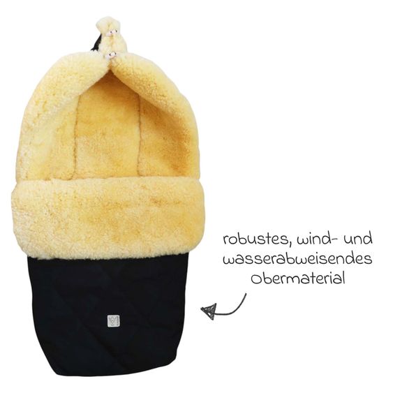 Kaiser Lammfell-Fußsack Coosy für Buggy, Sport- & Kinderwagen - Black