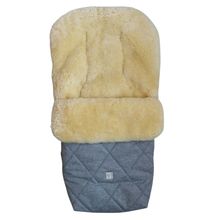 Lammfell-Fußsack Coosy für Buggy, Sport- & Kinderwagen - Light Grey Melange