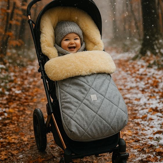 Kaiser Lammfell-Fußsack Coosy für Buggy, Sport- & Kinderwagen - Light Grey Melange