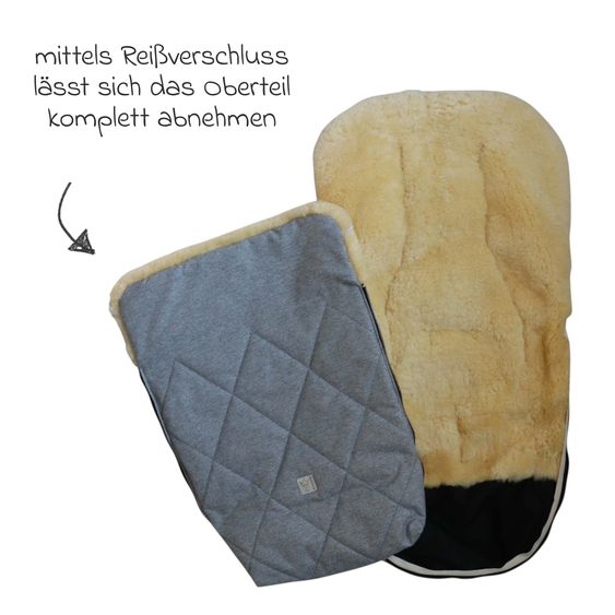 Kaiser Lammfell-Fußsack Coosy für Buggy, Sport- & Kinderwagen - Light Grey Melange