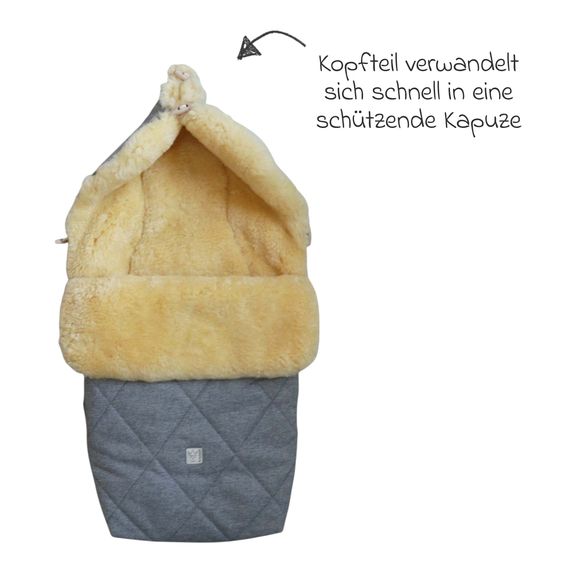 Kaiser Lammfell-Fußsack Coosy für Buggy, Sport- & Kinderwagen - Light Grey Melange
