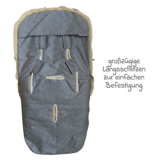 Kaiser Lammfell-Fußsack Coosy für Buggy, Sport- & Kinderwagen - Light Grey Melange