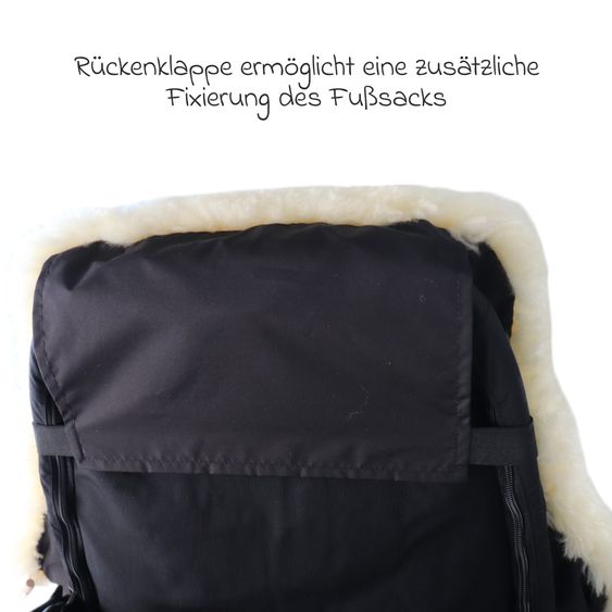 Kaiser Lammfell-Fußsack Dublas 2.0 für Buggy, Sport- & Kinderwagen - Black